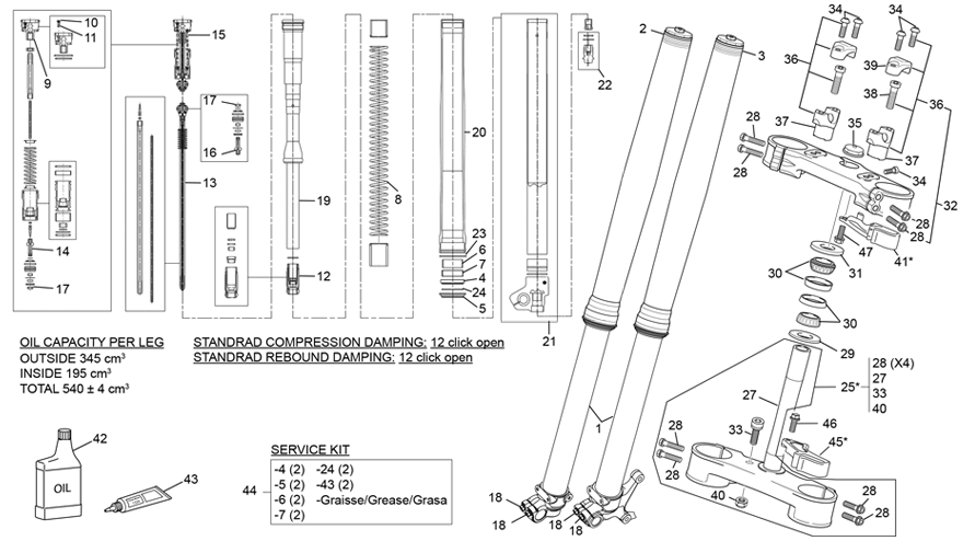 FOURCHE KYB 250 SE FACTORY